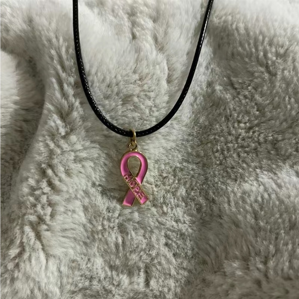 Handmade breast cancer necklace
